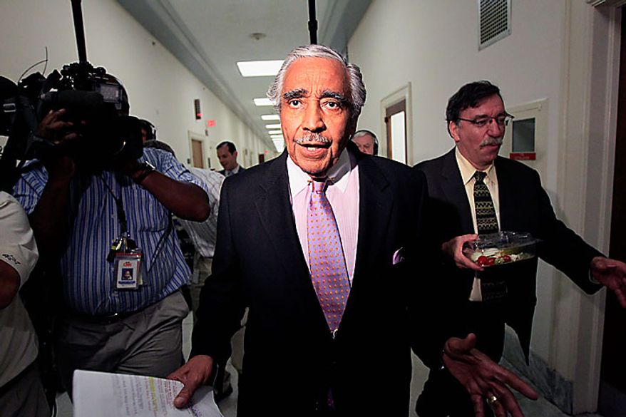 Rep. Charles Rangel, D-N.Y., walks to his office after going for a vote on Capitol Hill in Washington, Thursday, July 29, 2010. (AP Photo/Alex Brandon)