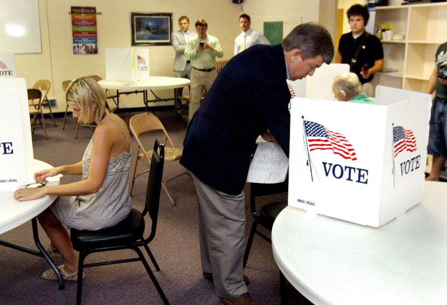 ASSOCIATED PRESS
Rep. Roy Blunt votes in the Missouri primary election in Springfield, Mo., on Tuesday. Mr. Blunt is the heavy Republican favorite to win his party's nomination to replace retiring Sen. Christopher S. Bond in November's general election.