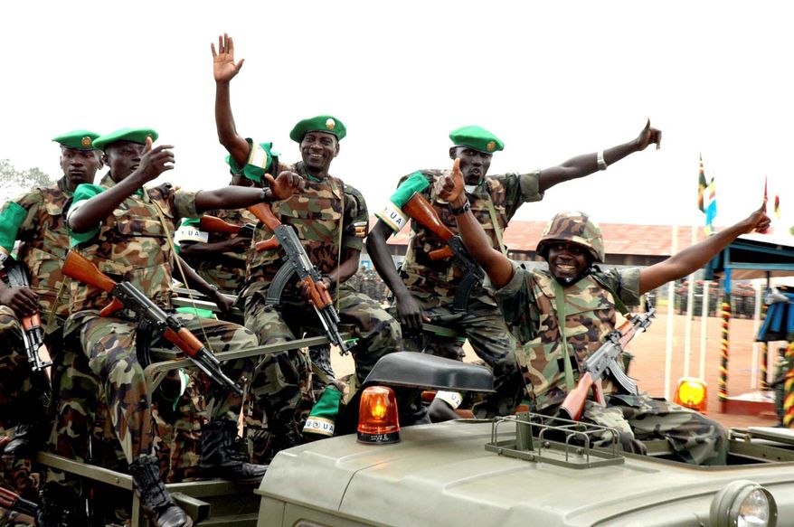 The Ugandan People's Defense Force is part of the African Union mission in Somalia. African leaders are pledging thousands of troops for Somalia to fight militants responsible for the World Cup bombings, which killed 76 people. (Associated Press)