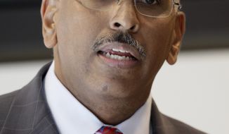  In this June 24, 2010 file photo, Republican National Committee Chairman Michael Steele speaks to the San Francisco Chamber of Commerce in San Francisco. (AP Photo/Jeff Chiu, File)