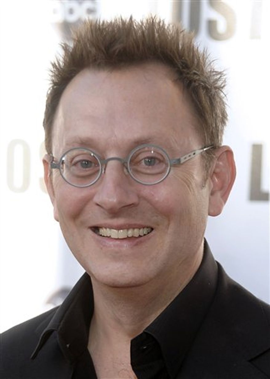 FILE - In this May 13, 2010 file photo, actor Michael Emerson arrives at the "Lost Live: The Final Celebration" in Los Angeles. (AP Photo/Dan Steinberg, file)