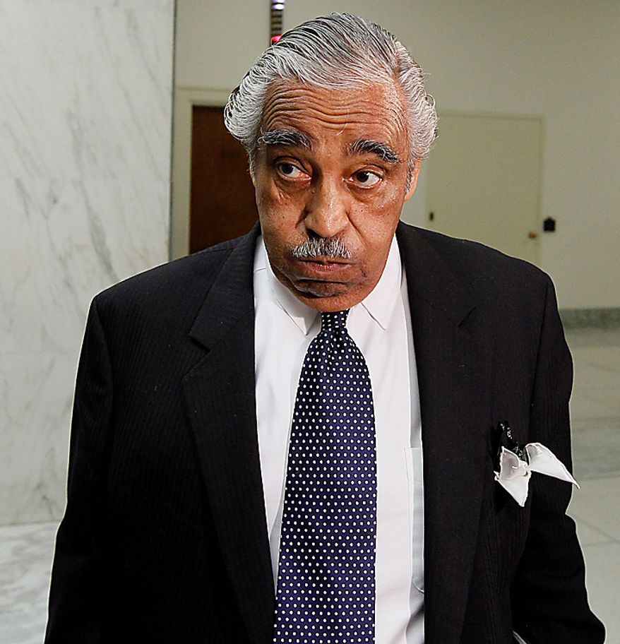 Rep. Charles Rangel, D-N.Y. waits for an elevator on Capitol Hill in Washington, Tuesday, Aug. 10, 2010. (AP Photo/Alex Brandon)