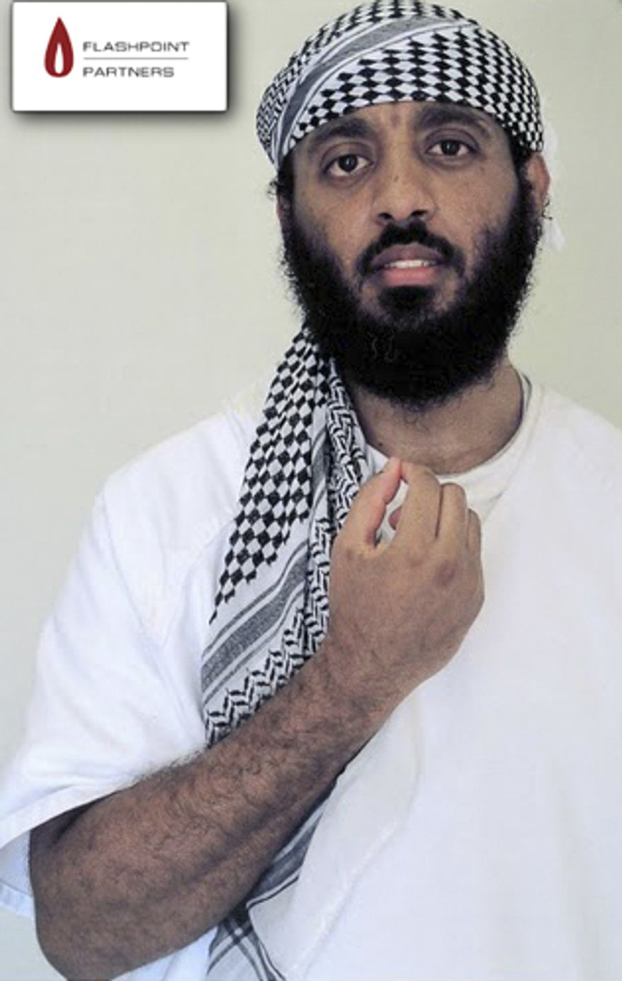 In this undated photo provided by global security research and analysis enterprise Flashpoint Partners, a man who Flashpoint has identified as confessed 9/11 architect Ramzi Binalshibh is shown. Binalshibh is being held pending trial at a U.S. military facility in Guantanamo Bay, Cuba. (AP Photo/Flashpoint Partners)