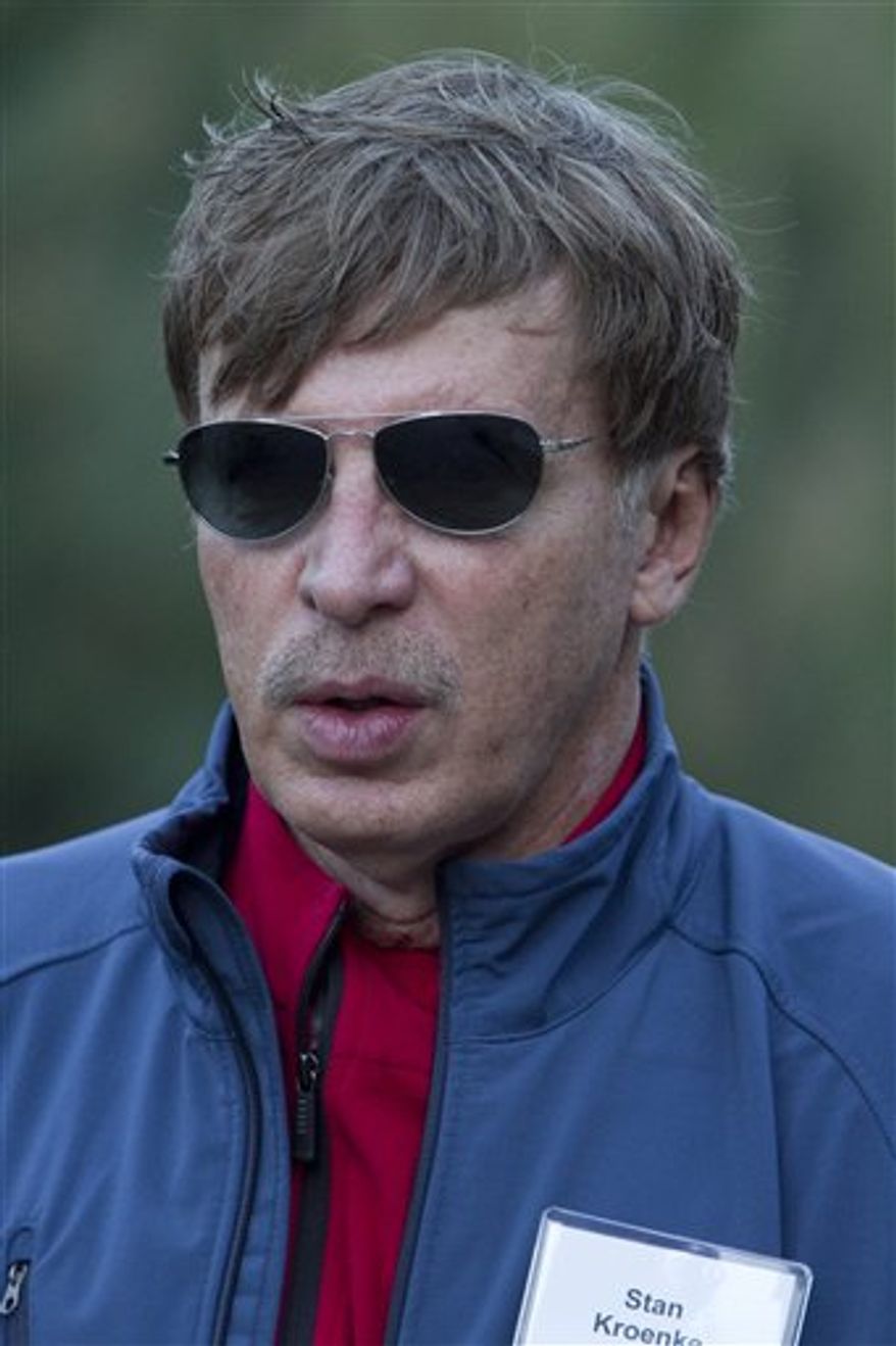 FILE - In aJuly 8, 2010, file photo, Stan Kroenke, of the Kroenke group, attends the annual Allen &amp; Co. Media summit in Sun Valley, Idaho. NFL football owners on Wednesday, Aug. 25, 2010, unanimously approved Kroenke&#x27;s proposal to purchase majority ownership of the St. Louis Rams, assuming he turns over control of two other teams he owns--the NBA&#x27;s Denver Nuggets and the NHL&#x27;s Colorado Avalanche--to his son. (AP Photo/Nati Harnik, File)