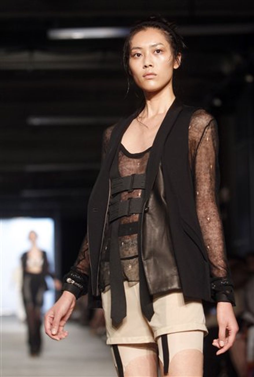 The Rag and Bone spring 2011 collection is modeled Friday, Sept. 10, 2010, during Fashion Week in New York. (AP Photo/Jason DeCrow)