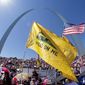 Tea partyers gather on the steps of the Gateway Arch in St. Louis in September 2010 for the &quot;Gateway to November&quot; rally hosted by the St. Louis Tea Party and Tea Party Patriots. (Associated Press)