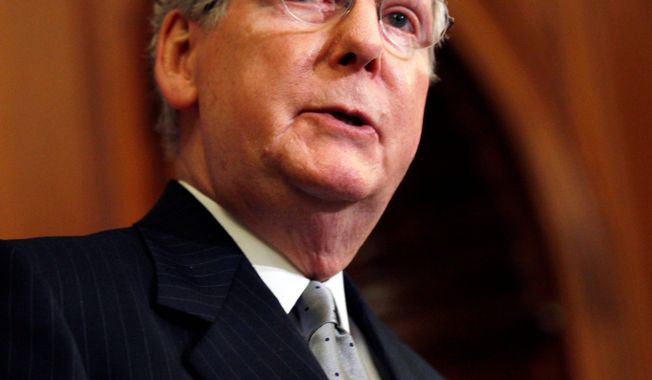 Associated Press
Sen. Mitch McConnell, Kentucky Republican, said Monday that he won't countenance any income-tax increases next year.
