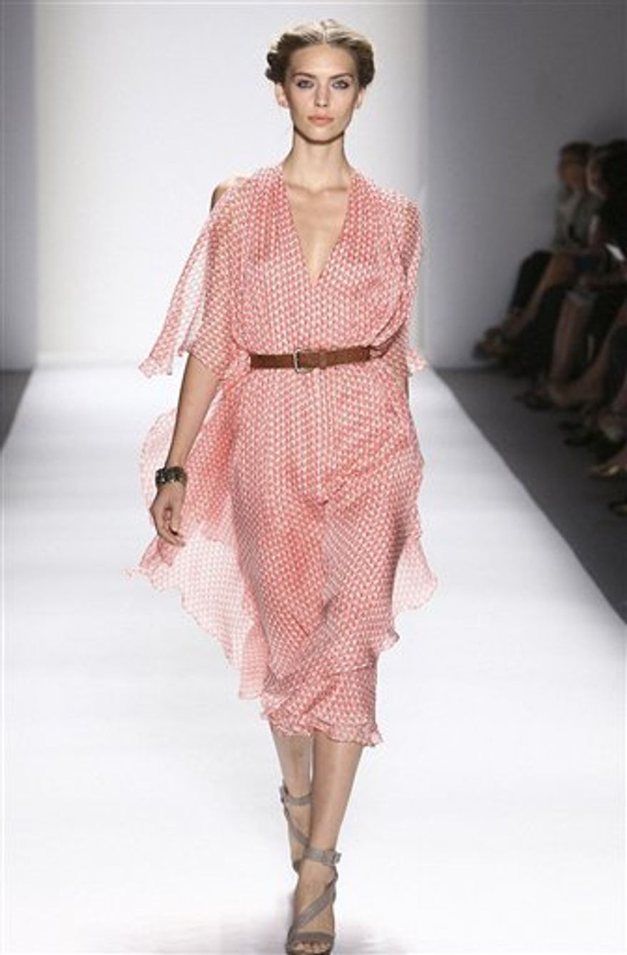This Tuesday, Sept. 14, 2010 photo released by Luca Luca shows the Luca Luca spring 2011 collection modeled during Fashion Week in New York. (AP Photo/Luca Luca) NO SALES; FOR EDITORIAL USE ONLY