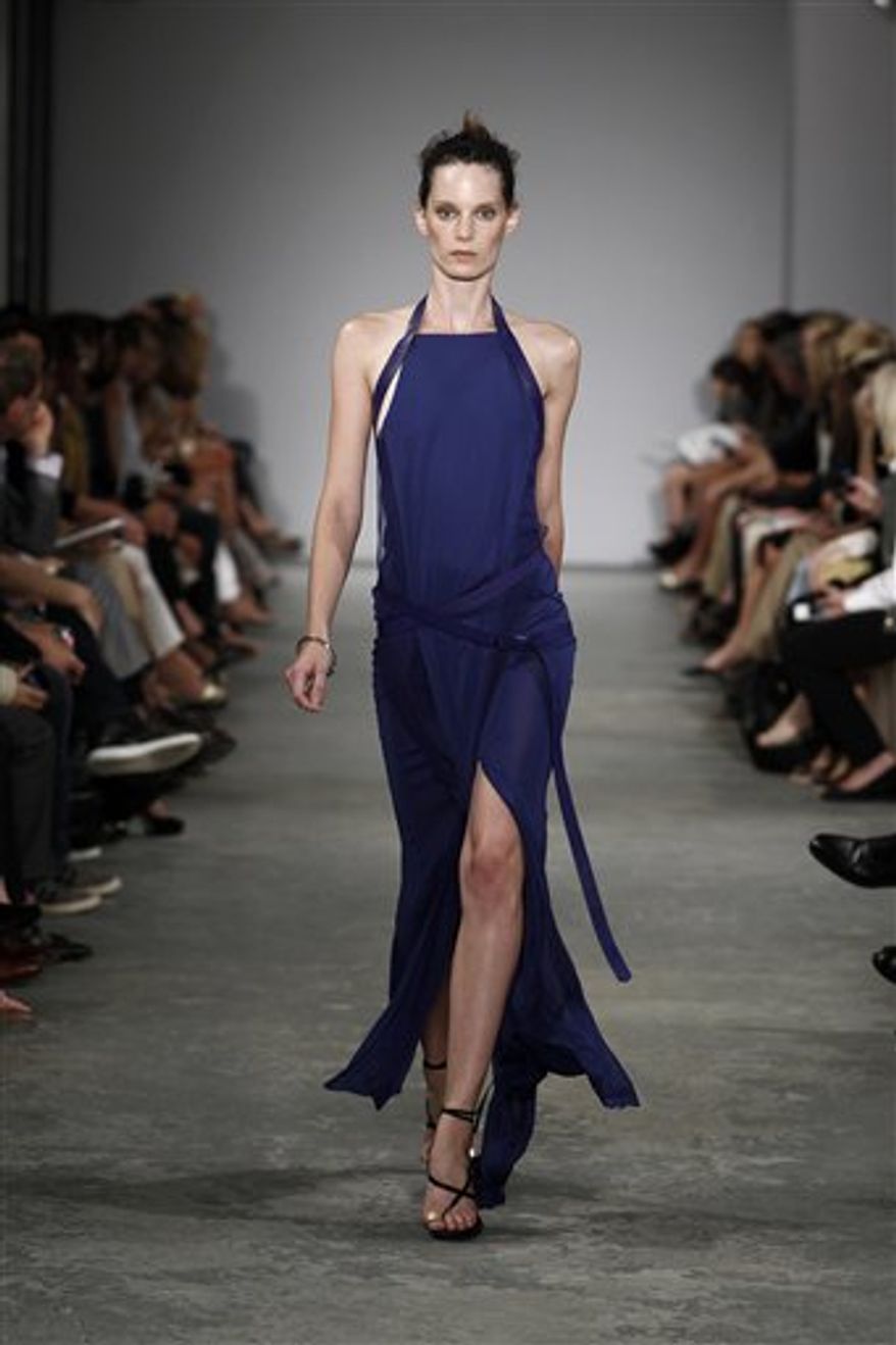 This Sept. 15, 2010 photo released by Reed Krakoff shows the Reed Krakoff spring 2011 collection modeled during Fashion Week in New York. (AP Photo/Reed Krakoff) NO SALES
