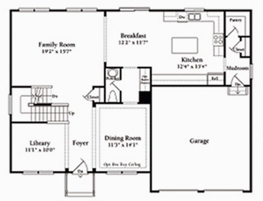 The rear of the main level of the Colby model has an open floor plan with a family room, breakfast area and kitchen with multiple windows. Upstairs are four bedrooms, including the master bedroom, which has two walk-in closets.