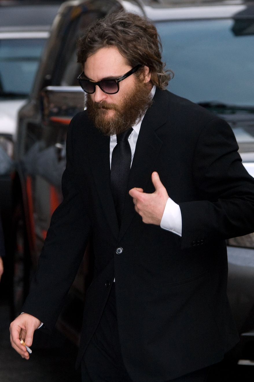 ** FILE ** In this Feb. 11, 2009, file photo, actor Joaquin Phoenix arrives for a taping of "The Late Show with David Letterman" in New York. (AP Photo/Charles Sykes, File)