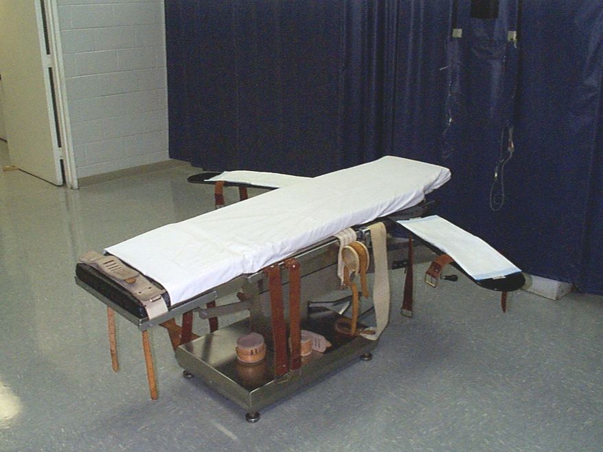 ** FILE ** This undated file photo provided by the Virginia Department of Corrections shows the execution chamber where Teresa Lewis was to be executed at the Greensville Correctional Center in Jarratt, Va. She died by injection at 9:13 p.m. Thursday, Sept. 23, 2010. (AP Photo/Virignia Department of Corrections, File)