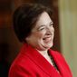 ON THE SIDELINES: Supreme Court Justice Elena Kagan can&#39;t hear about half the cases this term because of her previous involvement. (Associated Press)
