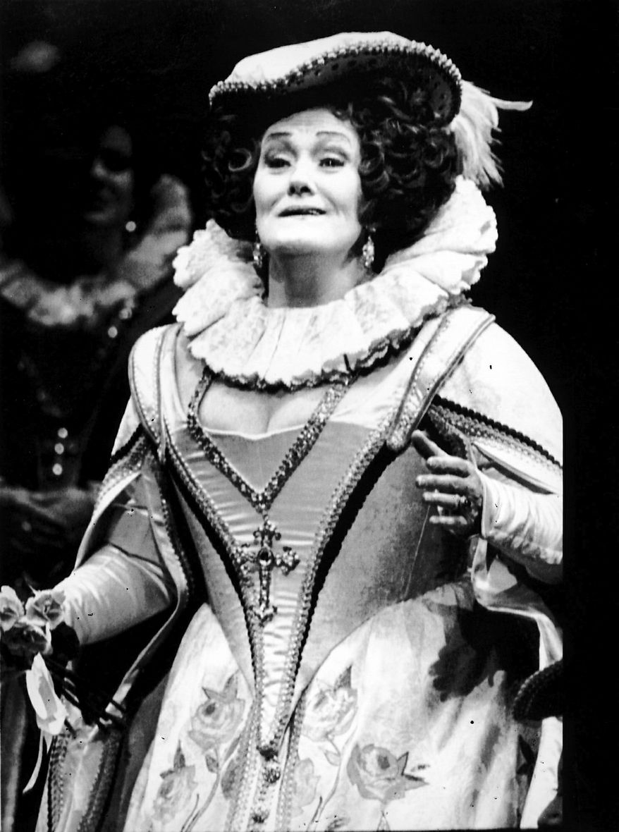 ** FILE ** Dame Joan Sutherland sings the role of Marguerite De Valois in an Australian Opera production of "Les Huguenots" in 1990.