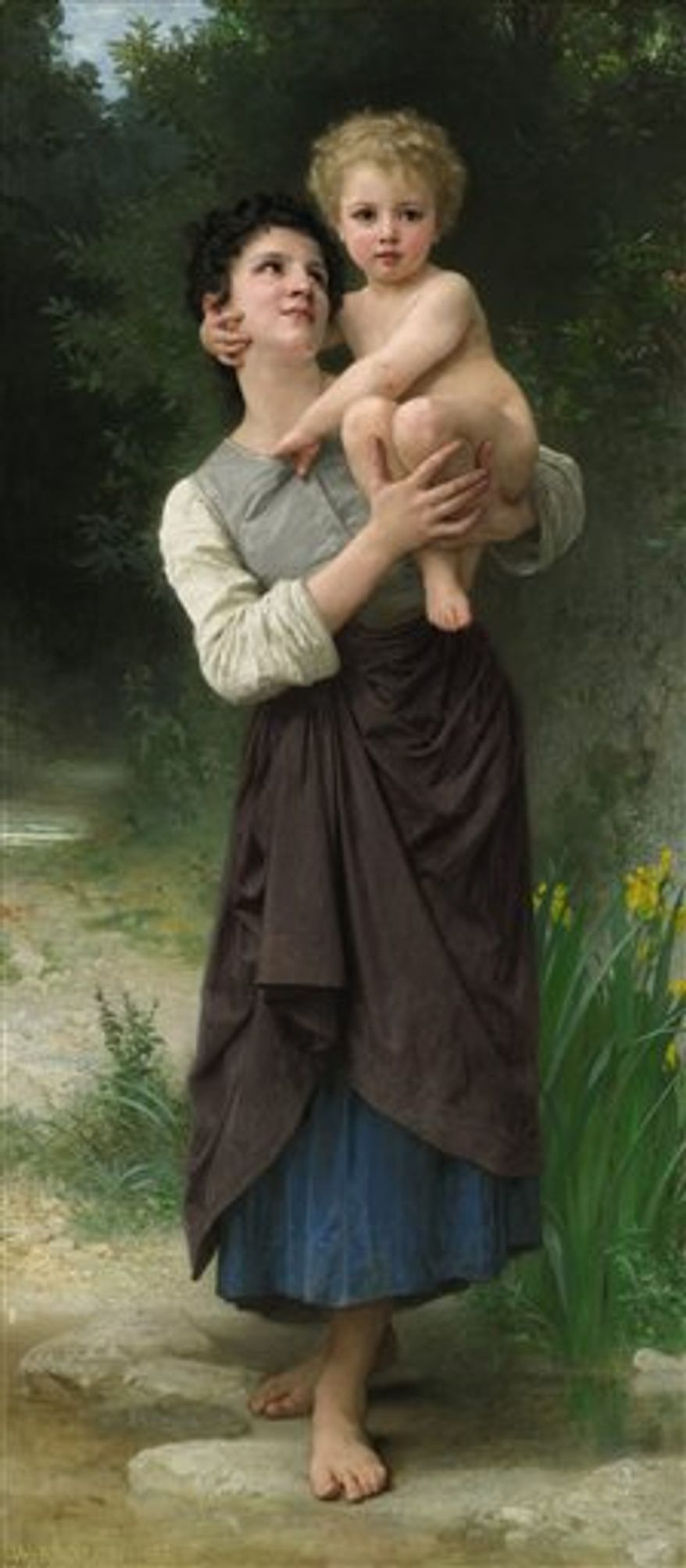 This picture provided by Sotheby's shows the 19th century oil painting "Mere et Ses Enfants" by Belgian painter Alfred Stevens that will be offered for sale on Nov. 4, 2010, at Sotheby's in New York. The painting is owned by actress Demi Moore and is estimated to bring a possible $200,000. (AP Photo/Sotheby's) NO SALES