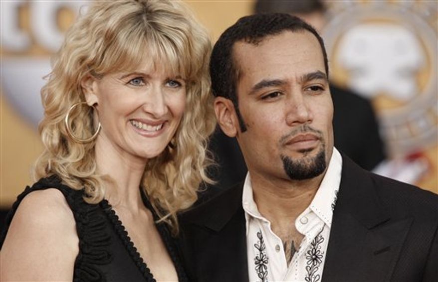 FILE - In this Jan. 25, 2009 file photo, Laura Dern and Ben Harper arrive at the 15th Annual Screen Actors Guild Awards in Los Angeles. (AP Photo/Matt Sayles, file)