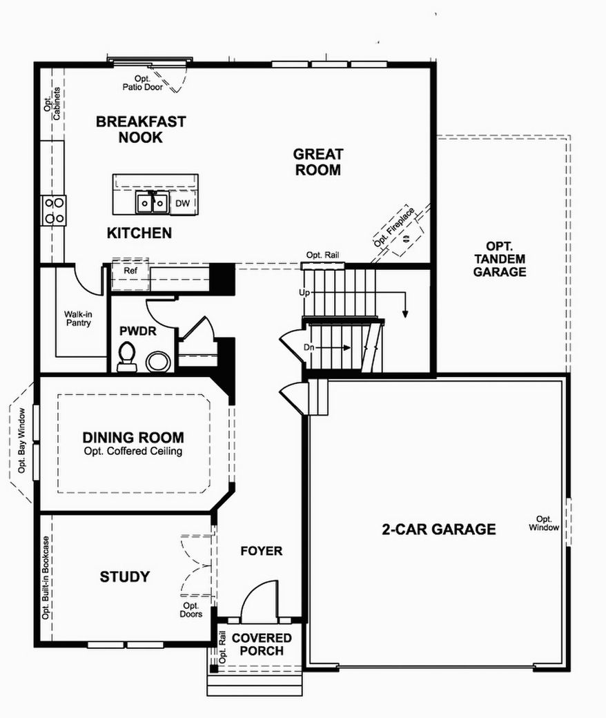 The Christopher model includes a formal dining room and a study on the first floor in addition to an open great room, breakfast area and center-island kitchen. Four bedrooms and two full baths are upstairs.