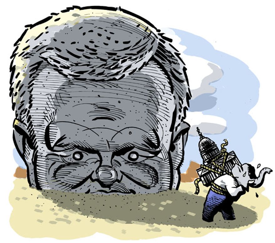 Illustration: Newt Gingrich by Alexander Hunter for The Washington Times