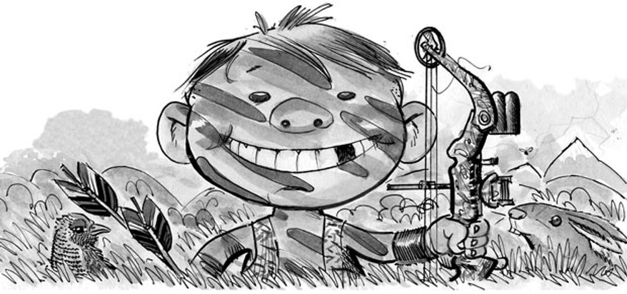 Illustration: Bow hunter by Alexander Hunter for The Washington Times