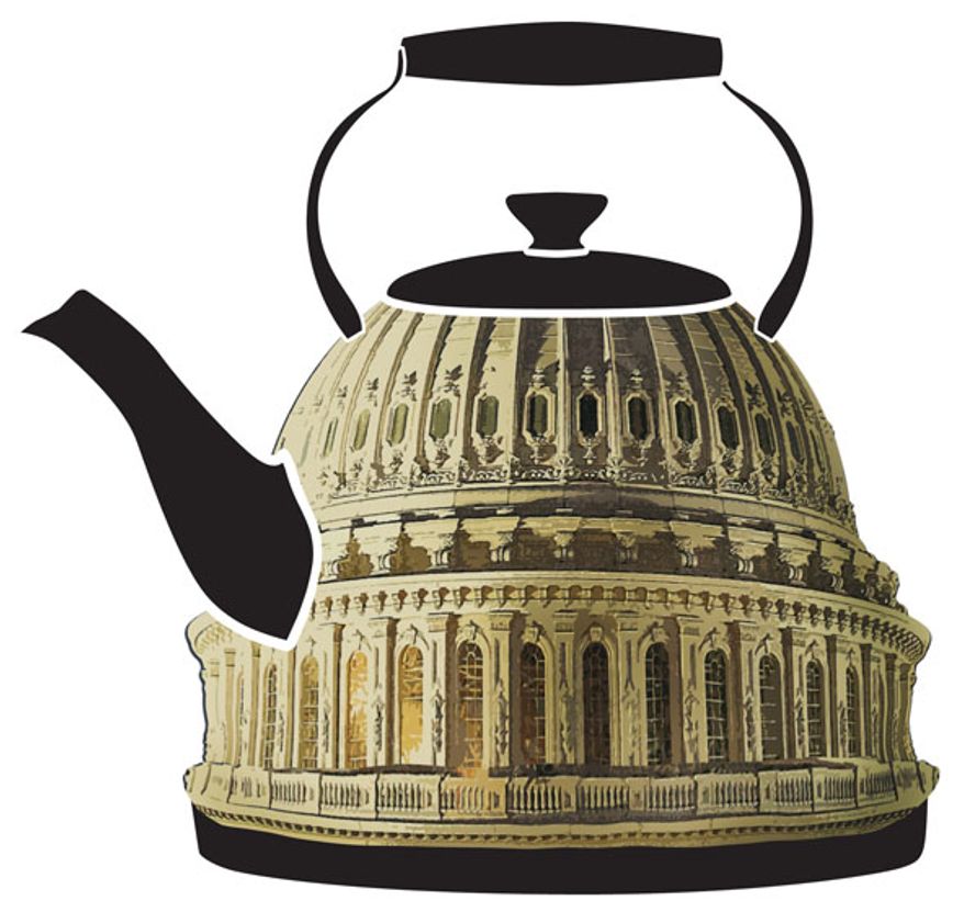 Illustration: Tea Party by Greg Groesch for The Washington Times