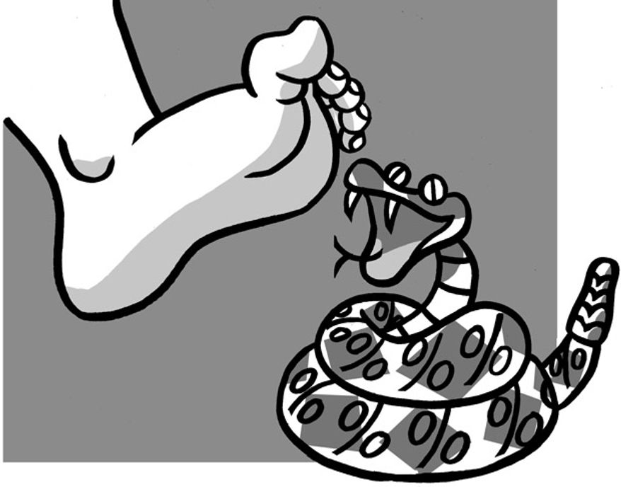 Illustration: Tread on me by Alexander Hunter for The Washington Times