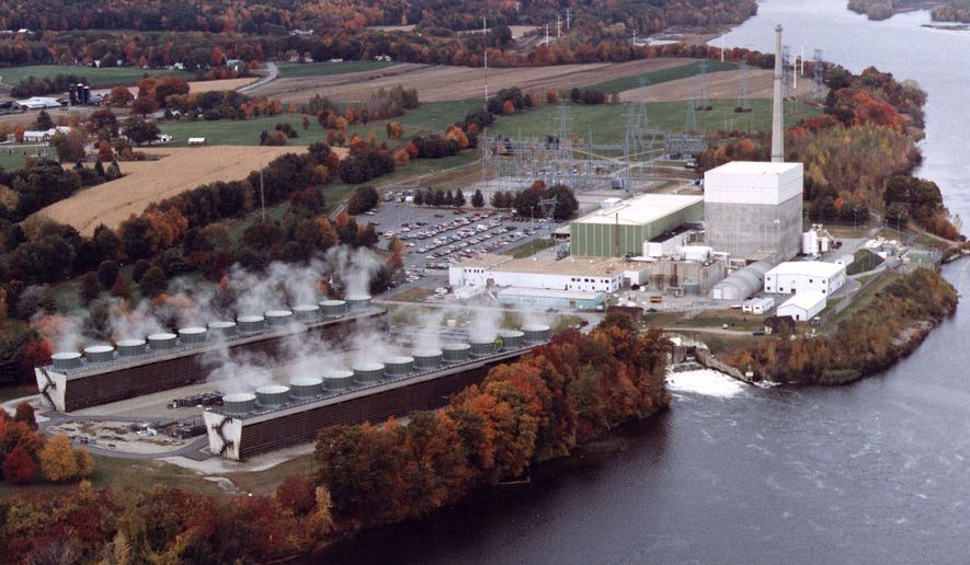 Undated file photo of the Vermont Yankee nuclear power plant in Vernon, Vt. The Vermont Yankee nuclear plant began an unscheduled shutdown Sunday evening, Nov. 7, 2010, so workers could fix a leak where radioactive water was seeping into the complex. (AP Photo/Vermont Yankee Corporation, File)
