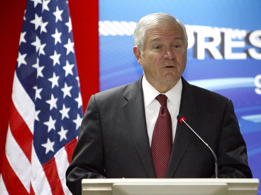 Defense Secretary Robert Gates speaks during a joint press conference at Malaysia's Ministry of Defense in Kuala Lumpur, Malaysia, on Tuesday, Nov. 9, 2010. (AP Photo/Lai Seng Sin)