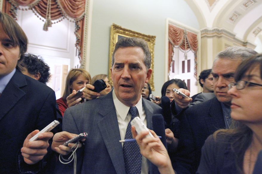 ASSOCIATED PRESS Sen. Jim DeMint, R-S.C., talks with reporters on Capitol Hill in Washington, Tuesday, Nov. 16, 2010.