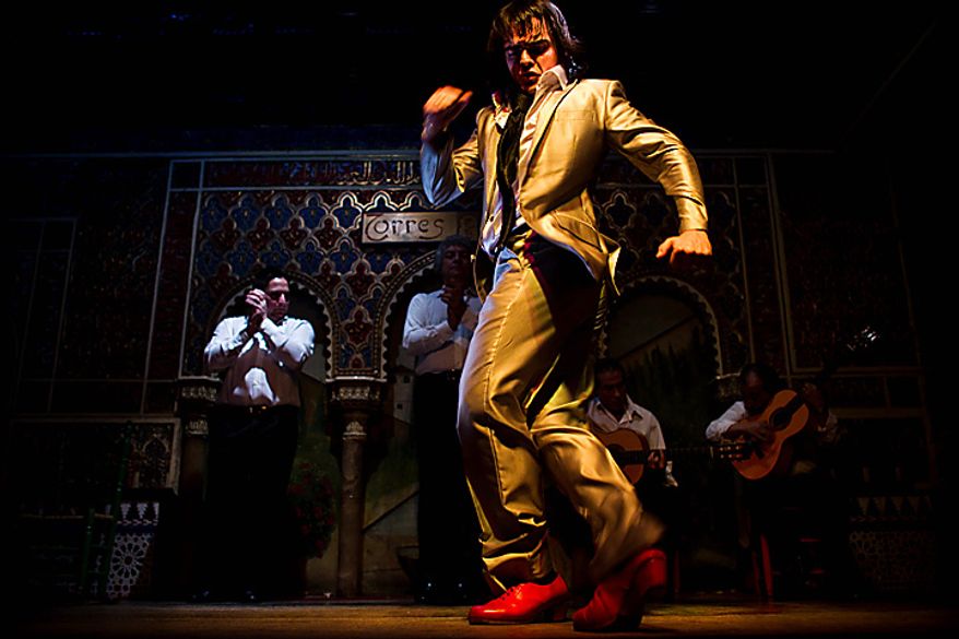 In this photo taken on Monday, Nov. 15, 2010, flamenco dancer Carlos Velazquez performs in the renowned Torres Bermejas Tablao Restaurant in Madrid. Spain's flamenco dance is among 51 proposals to be considered for inclusion on two UNESCO intangible cultural heritage lists. The Paris-based U.N. organization said that Tuesday Nov. 16 meeting in Nairobi, Kenya, will determine which of the proposals make the final cut. Thirty-one countries on four continents fielded proposals. (AP Photo/Victor R. Caivano)