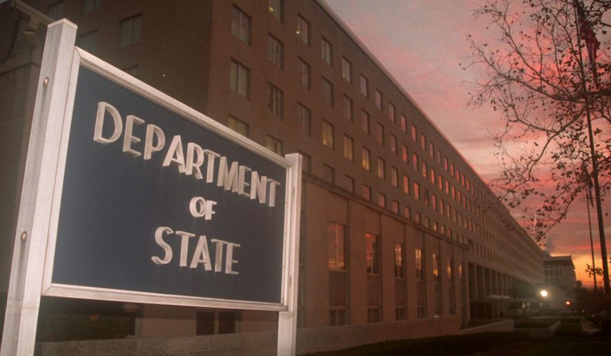 The State Department headquarters is located in the Foggy Bottom neighborhood of Washington. (Associated Press) ** FILE **
