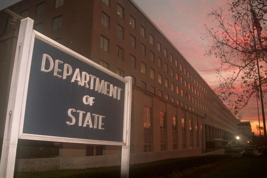 The State Department headquarters is located in the Foggy Bottom neighborhood of Washington. (Associated Press) ** FILE **
