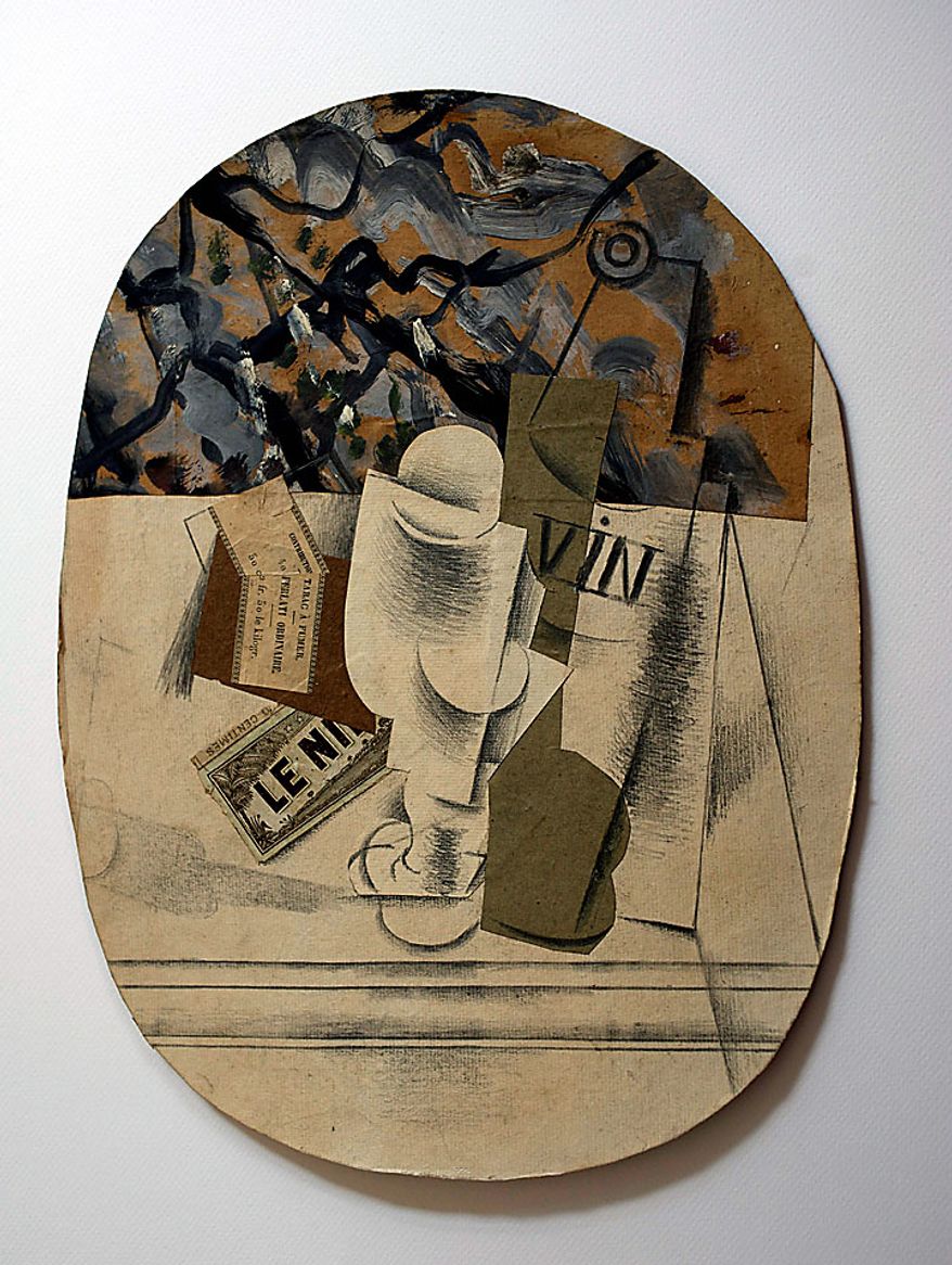 This photo provided Monday Nov.29, 2010 by the Succession Picasso shows a drawing "Nature Morte Verre" (Still life Glass) by Picasso. A retired French electrician and his wife have come forward with 271 undocumented, never-before-seen works by Pablo Picasso estimated to be worth at least euro 60 million ($79.35 million), an administrator of the artist's estate said Monday.(AP Photo/Succession Picasso)