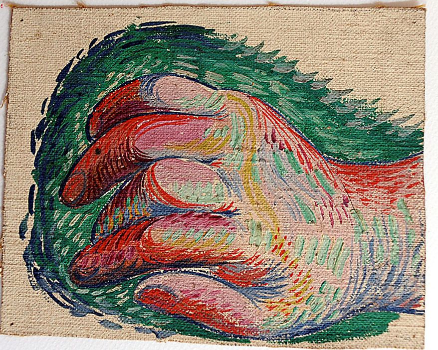 This photo provided Monday Nov.29, 2010 by the Succession Picasso shows a paintig of a hand by Picasso. A retired French electrician and his wife have come forward with 271 undocumented, never-before-seen works by Pablo Picasso estimated to be worth at least euro 60 million ($79.35 million), an administrator of the artist's estate said Monday.(AP Photo/Succession Picasso)