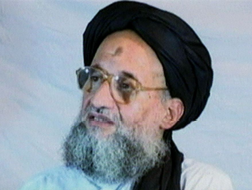 **FILE** This photo of al Qaeda top deputy Ayman al-Zawahri was taken from videotape and posted on the Internet in 2005. (Associated Press)
