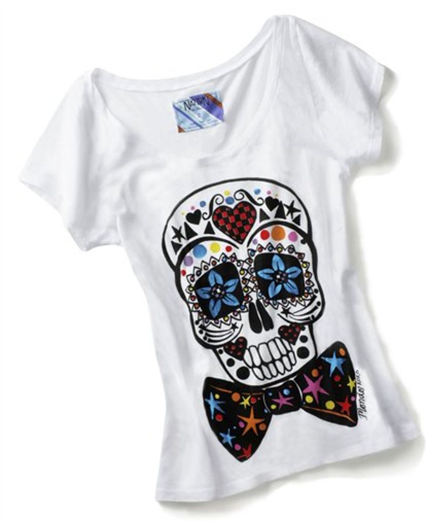 This product image courtesy of Piperlime shows a limited edition T-shirt designed by Mondo Guerra to benefit amFAR. Mondo designed two limited-edition T-shirts to launch Wednesday, to coincide with World AIDS Day. For each shirt sold, $20 will be donated to amFAR, an organization that focuses on AIDS research. (AP Photo/Piperlime) NO SALES