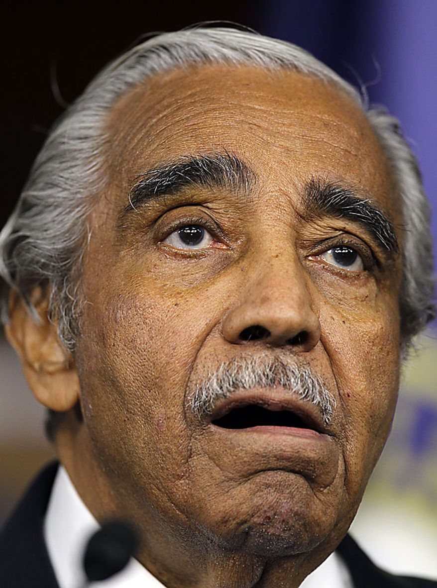 Rep. Charles Rangel, D-N.Y., speaks to the media after he was censured by the House, on Capitol Hill in Washington Thursday, Dec. 2, 2010.(AP Photo/Alex Brandon)