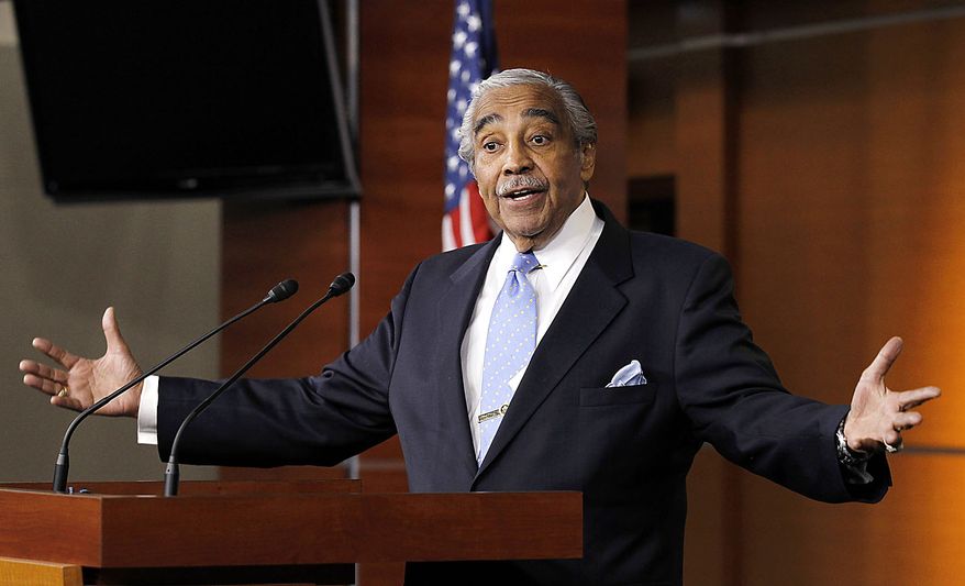 ** FILE ** Rep. Charles Rangel, New York Democrat, speaks to the media after he was censured by the House, on Capitol Hill in Washington, Thursday, Dec. 2, 2010. (AP Photo/Alex Brandon)