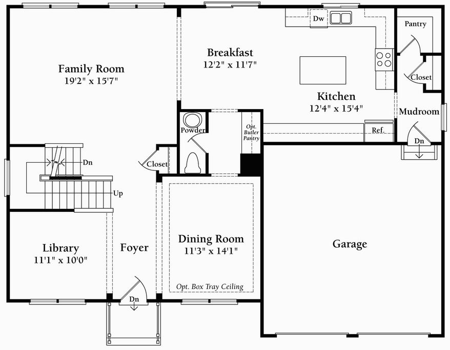 The Colby model, which has 2,638 finished square feet, has an open kitchen, breakfast area and family room across the back of the main level with multiple windows. Upstairs are four bedrooms and two full baths.