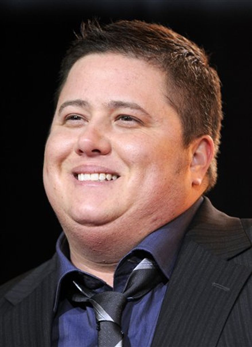 FILE - In this Nov. 15, 2010 file photo, Chaz Bono poses at the premiere of the film "Burlesque" in Los Angeles. (AP Photo/Chris Pizzello, file)