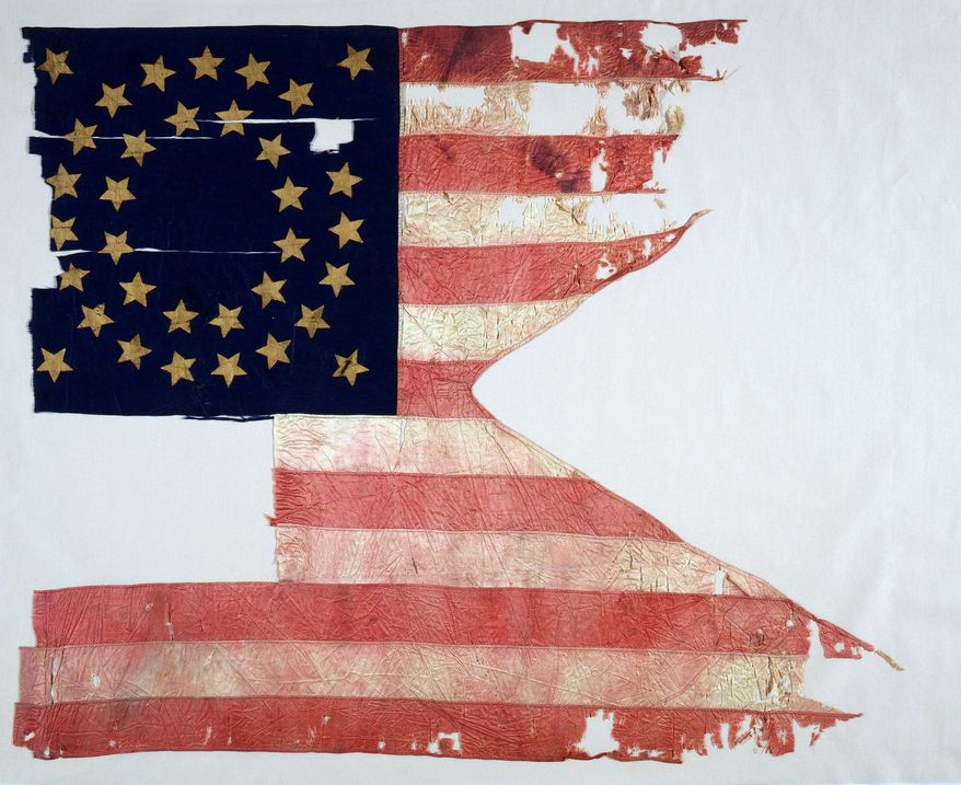 ** FILE ** This photo provided by Sotheby's in New York shows The Culbertson Guidon from the 1876 Battle of the Little Bighorn. On Friday, Dec. 10. 2010, the swallow-tailed 7th U.S. Cavalry flag, known as a "guidon," is expected to bring up to $5 million at an auction at Sotheby's in New York. (AP Photo/Sotheby's, File)