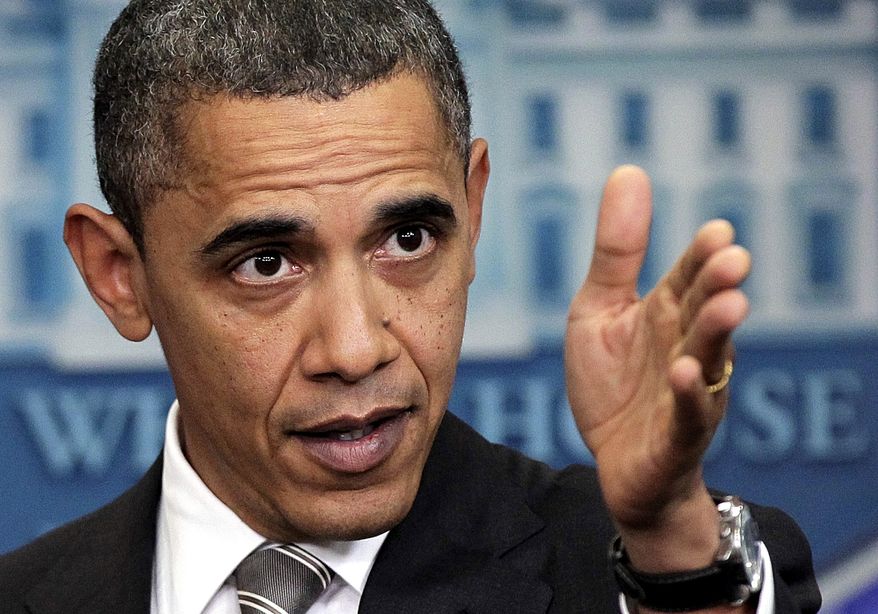**FILE** President Obama speaks at a news conference in Washington. (Associated Press)
