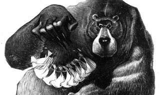 Illustration: Russian bear by Alexander Hunter for The Washington Times