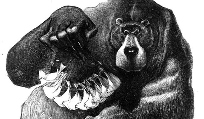 Illustration: Russian bear by Alexander Hunter for The Washington Times