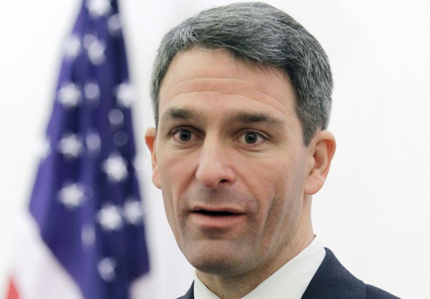 LIBERALS' FOE: "I'm on dartboards all over the country," Virginia Attorney General Kenneth T. Cuccinelli II says. (Associated Press)