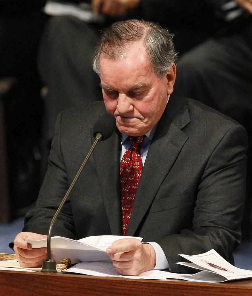 An emotional Chicago Mayor Richard Daley talks about firefighter Corey Ankum during Dec. 30 funeral services in Chicago. Ankum, the wife of Daley's longtime assistant Demeka Ankum, was one of two firefighters killed last week when a roof collapsed after a fire. (Associated Press)