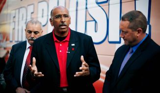 Incumbent RNC Chairman Michael S. Steele faces some rivals for the job Monday at the National Press Club. (Associated Press)
