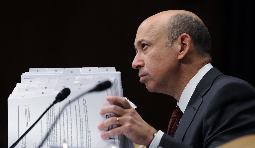 Goldman Sachs Chairman and Chief Executive Officer Lloyd Blankfein testifies before the Senate subcommittee on investigations hearing on Wall Street investment banks and the financial crisis on Capitol Hill in Washington on April 27, 2010. (AP Photo/Susan Walsh, File)