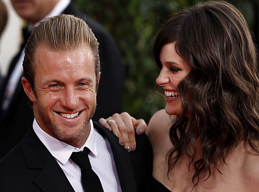 Actor Scott Caan and guest arrive at the Golden Globe Awards Sunday, Jan. 16, 2011, in Beverly Hills, Calif. (AP Photo/Matt Sayles)