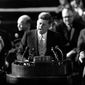 **FILE** President John F. Kennedy delivers his inaugural address after taking the oath of office at Capitol Hill in Washington, D.C., on  Jan. 20, 1961. (Associated Press)