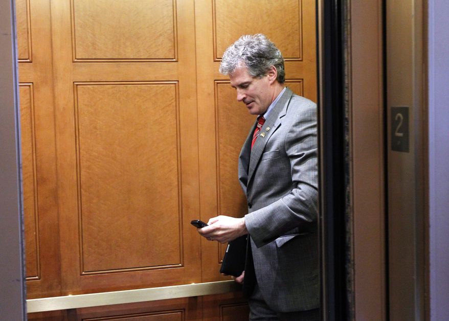 Freshman Sen. Scott Brown, Massachusetts Republican, is the author of the forthcoming autobiography "Against All Odds," published by Harper Collins. (Associated Press)